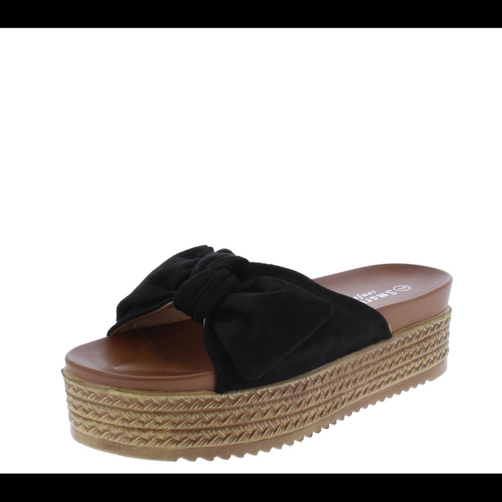 Black Bow Diva Sandals